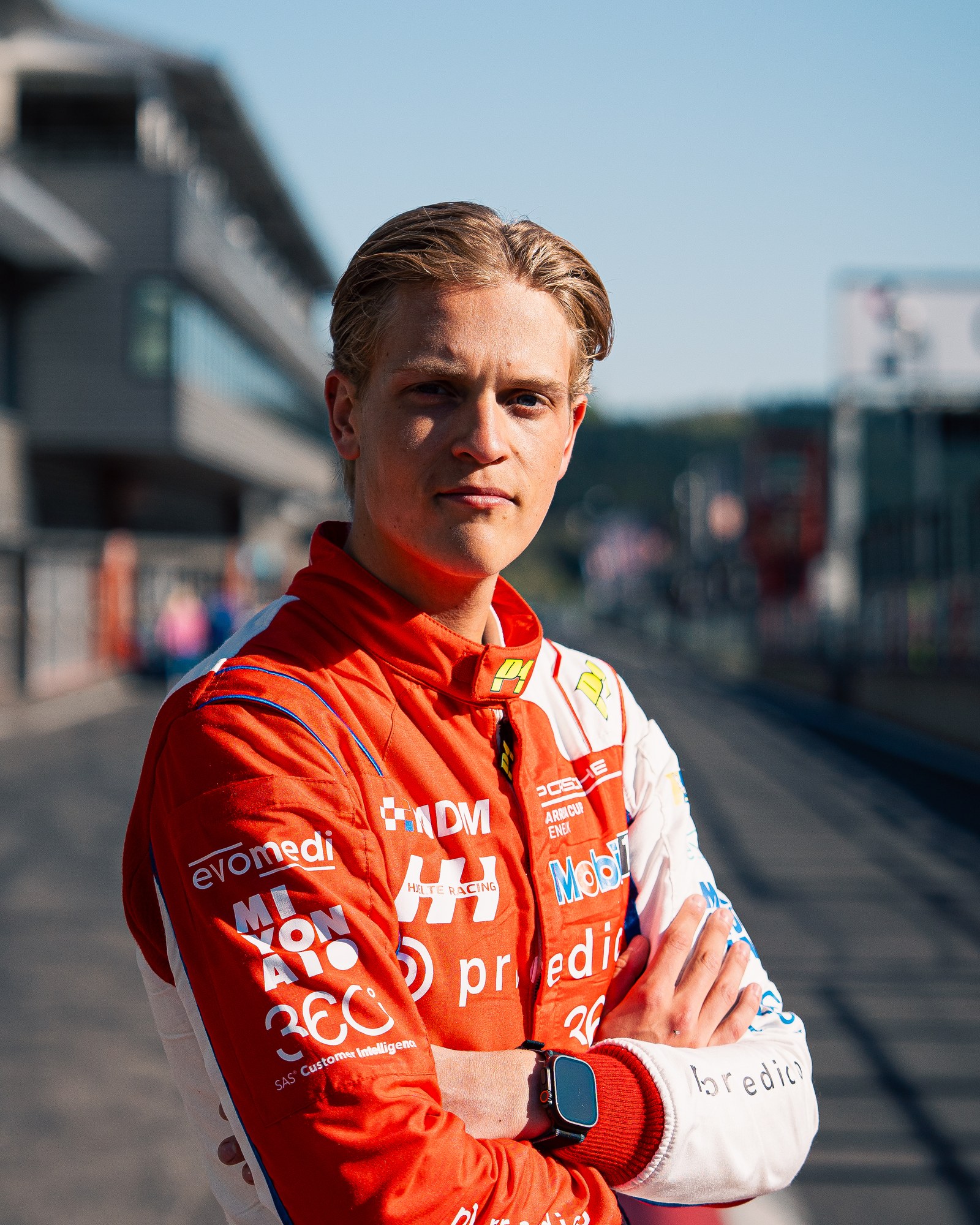 Hjelte Hoffner in the pit lane at Spa-Francorchamps